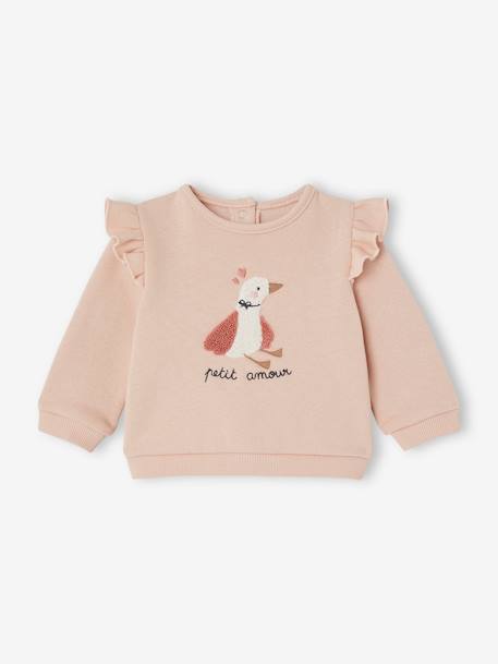 Sweatshirt & Trousers Combo for Babies ecru+marl beige+rose 