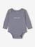 Pack of 5 Long Sleeve Bodysuits in Organic Cotton with Cutaway Shoulders for Newborn Babies blue 