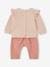 Sweatshirt & Trousers Combo for Babies ecru+marl beige+rose 