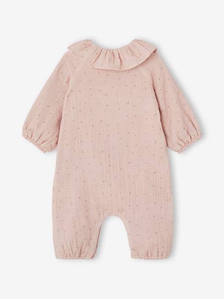 Cotton Gauze Jumpsuit with Prints, for Babies pale pink 