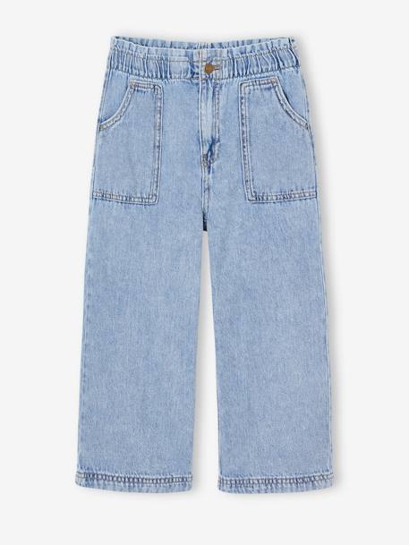 Wide Leg Carpenter Jeans for Girls light blue+medium blue 