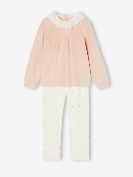 Christmas Velour Pyjamas for Girls rosy 