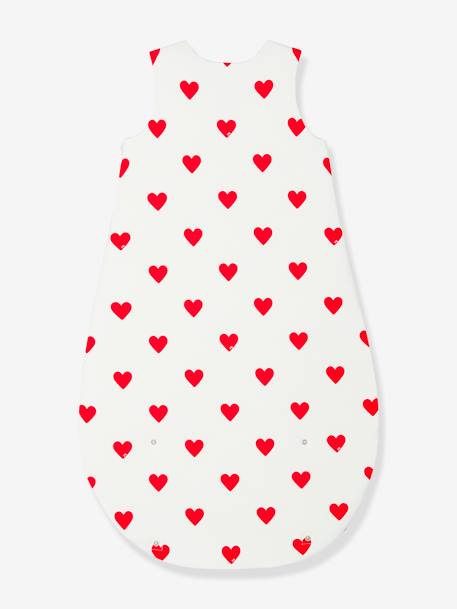 Sleepbag with hearts in cotton PETIT BATEAU white 