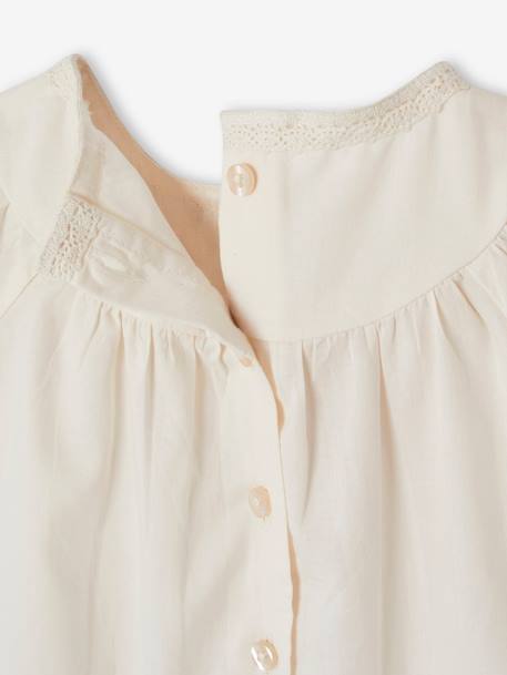 Embroidered Blouse for Newborn Babies ecru 