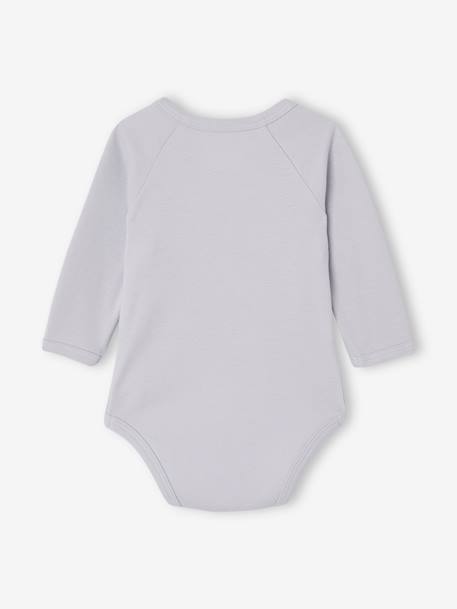 Pack of 2 Long Sleeve Bodysuits in Organic Cotton for Newborn Babies cappuccino+pale blue+rose 