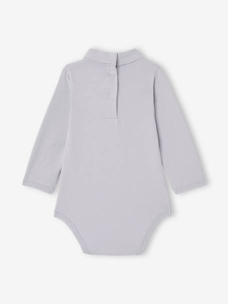 Pack of 2 Bodysuits with Polo Neck for Babies crystal blue+sky blue 