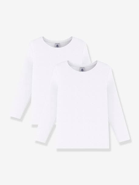 Pack of 2 white long-sleeved T-shirts PETIT BATEAU white 