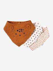 -Pack of 3 Bandana-Style Bibs in Terry Cloth & Cotton Gauze