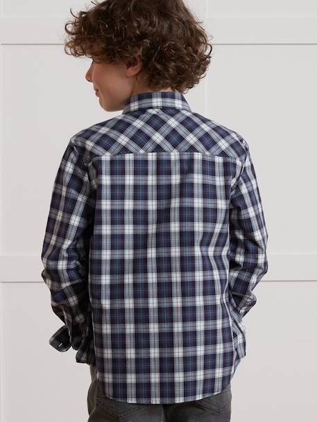 CYRILLUS checkered shirt for boys bordeaux red 