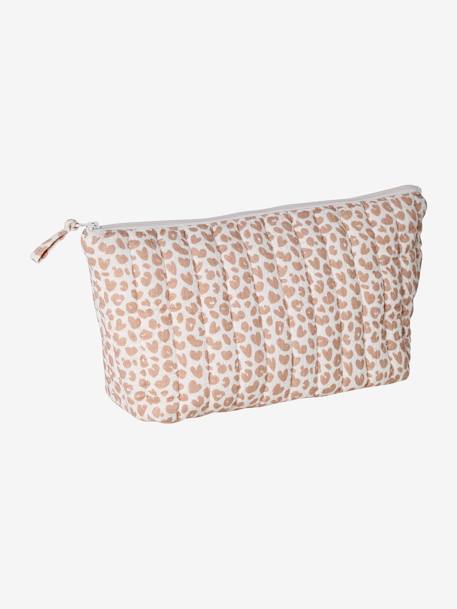 Toiletry Bag in Cotton Gauze for Children grey blue+printed blue+printed pink+WHITE MEDIUM ALL OVER PRINTED 