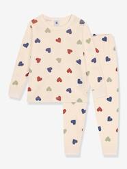 Girls-Nightwear-PETIT BATEAU heart print cotton pyjamas