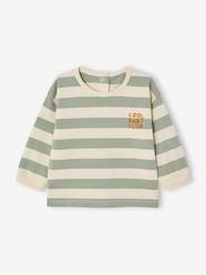 Baby-T-shirts & Roll Neck T-Shirts-Striped Top in Organic Cotton for Babies