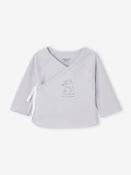 Baby-T-shirts & Roll Neck T-Shirts-T-Shirts-Wrap-Over Jacket in Organic Cotton for Newborn Babies, Basics