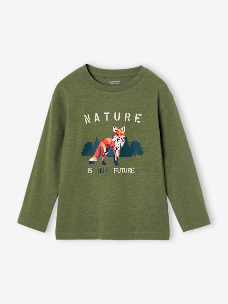 Long Sleeve Fox T-Shirt for Boys marl green 