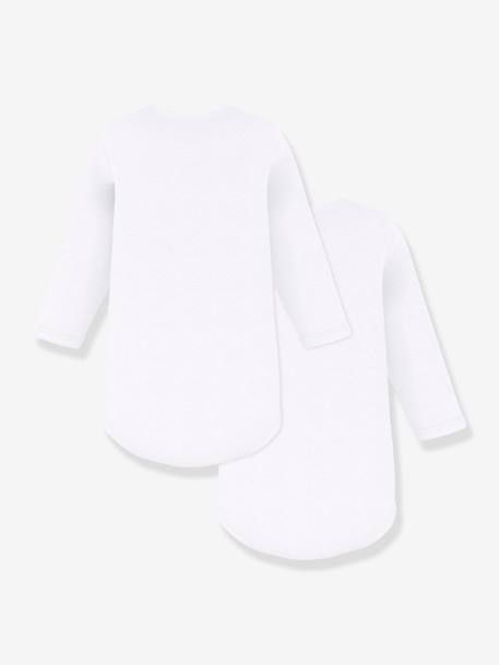 Pack of 2 Long Sleeve Bodysuits by Petit Bateau white 