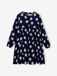 Girls-Printed Dress, Button Fastening on the Front