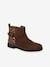 Leather Boots with Star Print for Girls camel+navy blue 