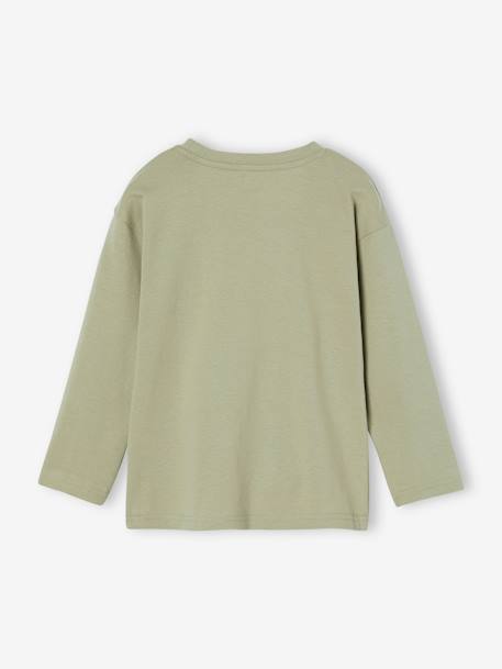 Long Sleeve T-Shirt with Details in Relief, for Boys anthracite+sage green+slate blue 