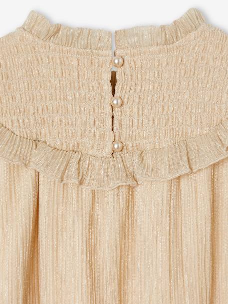 Smocked Blouse in Iridescent Tulle for Girls gold 