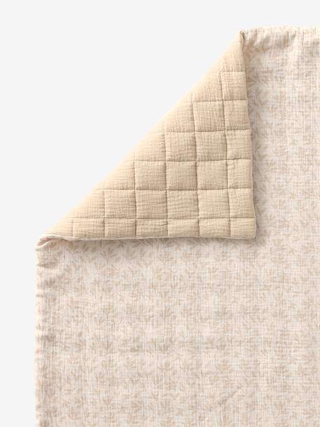 Quilt/Playpen Mat in Cotton Gauze for Babies, Hygge printed beige 