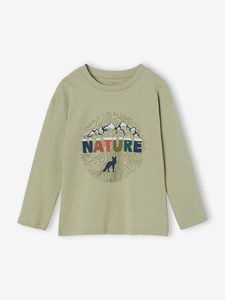 Long Sleeve T-Shirt with Details in Relief, for Boys anthracite+sage green+slate blue 