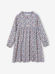 -Printed Dress, Button Fastening on the Front