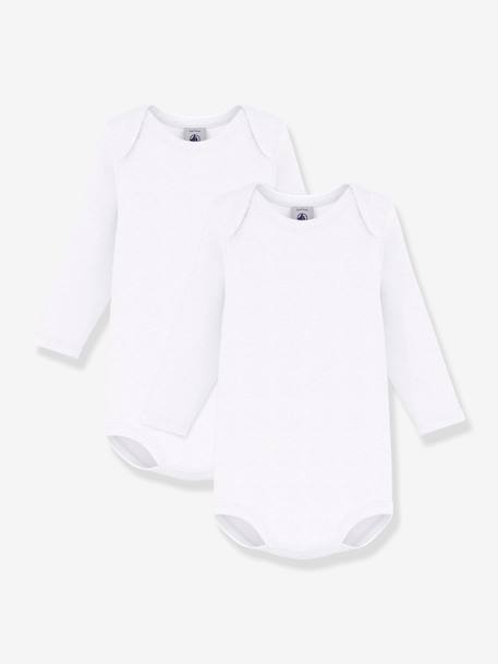 Pack of 2 Long Sleeve Bodysuits by Petit Bateau white 