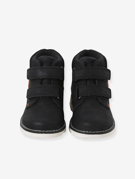 Boots with Hook-and-Loop Fasteners for Children, Designed for Autonomy black+blue+brown 