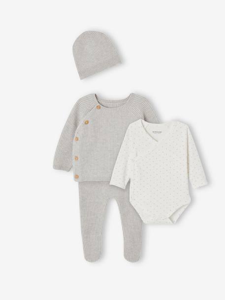 Set of 4 Items for Newborns marl grey 