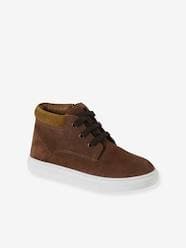 Shoes-Boys Footwear-High-Top Leather Trainers with Laces, for Boys