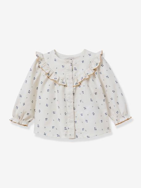 Cassy printed baby smocked blouse CYRILLUS printed beige 