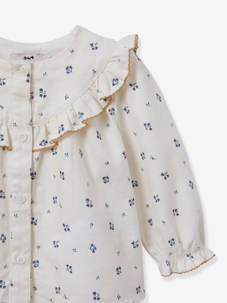 Cassy printed baby smocked blouse CYRILLUS printed beige 