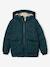 Hooded Jacket Lined in Polar Fleece, with Gloves, for Boys BLUE MEDIUM SOLID WITH DESIGN+BROWN MEDIUM SOLID WITH DESIGN+fir green 