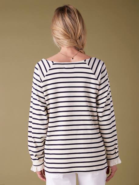 Sailor-Like Top for Maternity, ENVIE DE FRAISE navy blue 