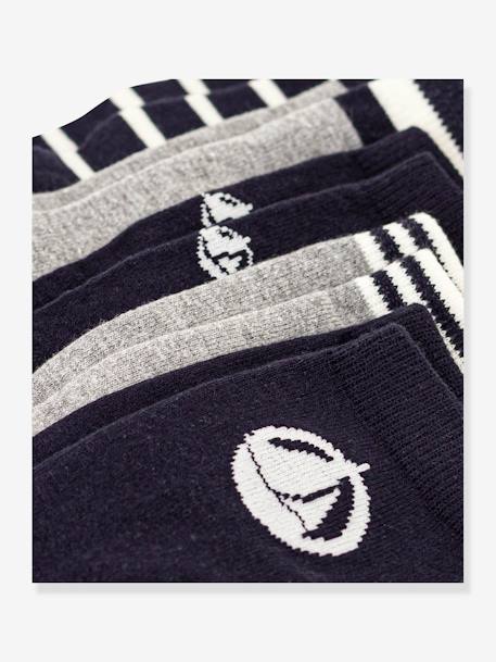 Pack of 5 pairs of boys' socks PETIT BATEAU marl grey 