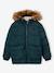 Hooded Jacket Lined in Polar Fleece, with Gloves, for Boys BLUE MEDIUM SOLID WITH DESIGN+BROWN MEDIUM SOLID WITH DESIGN+fir green 