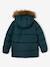 Hooded Jacket Lined in Polar Fleece, with Gloves, for Boys BLUE MEDIUM SOLID WITH DESIGN+BROWN MEDIUM SOLID WITH DESIGN+fir green 