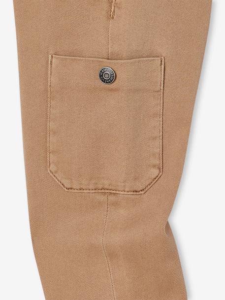 Coloured Cargo Trousers for Boys caramel+petrol blue 