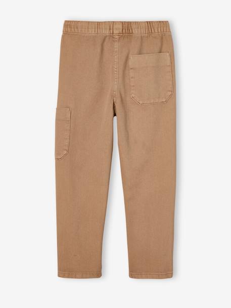 Coloured Cargo Trousers for Boys caramel+petrol blue 