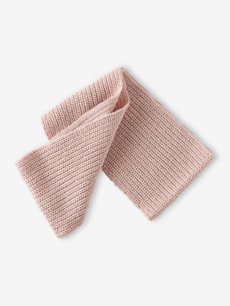 Beanie & Infinity Scarf Set for Girls pale pink 