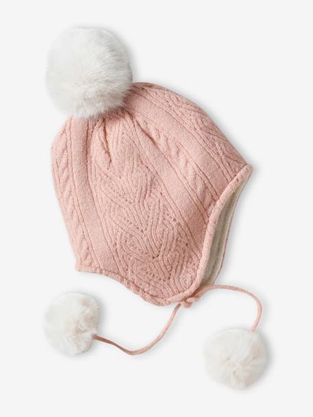 Soft Knit Beanie + Snood + Gloves Set rosy 