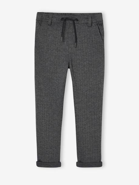 Herringbone Trousers for Boys grey+night blue 