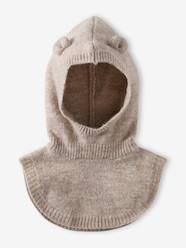 -Jersey Knit Hood with Bib for Baby Girls