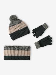 Boys-Accessories-Colourblock Beanie + Snood + Gloves Set for Boys