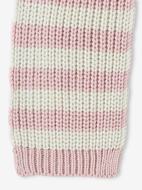 Striped Scarf for Girls mauve 