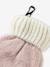 Kitty Beanie + Snood + Mittens Set for Baby Girls pale pink 