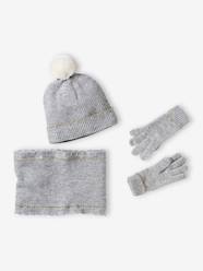 Girls-Accessories-Beanie + Snood + Gloves/Fingerless Mitts Set for Girls