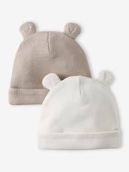 Baby-Accessories-Hats-Pack of 2 Cotton Beanies for Newborns