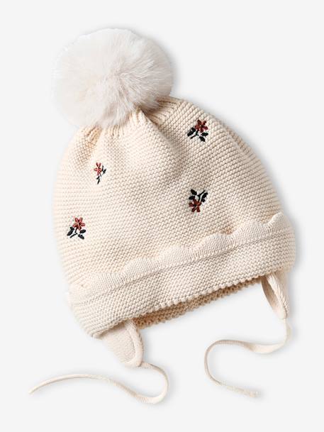 Beanie + Snood + Mittens Set for Baby Girls sand beige 