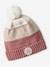 Colourblock Beanie, Snood, Mittens/Fingerless Mitts Set for Girls striped pink 